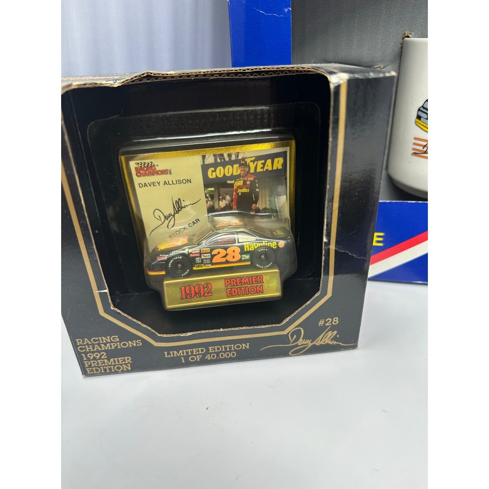 Davey Allison NASCAR Memorabilia Lot Texaco Havoline Diecast Glassware Set 28 - Picture 2 of 8